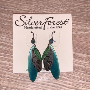 Silver forest earrings